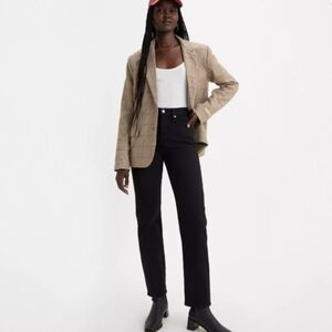 Levi's Black Wedgie Straight Leg Jeans 27 X 26 Button Fly Ankle Jean